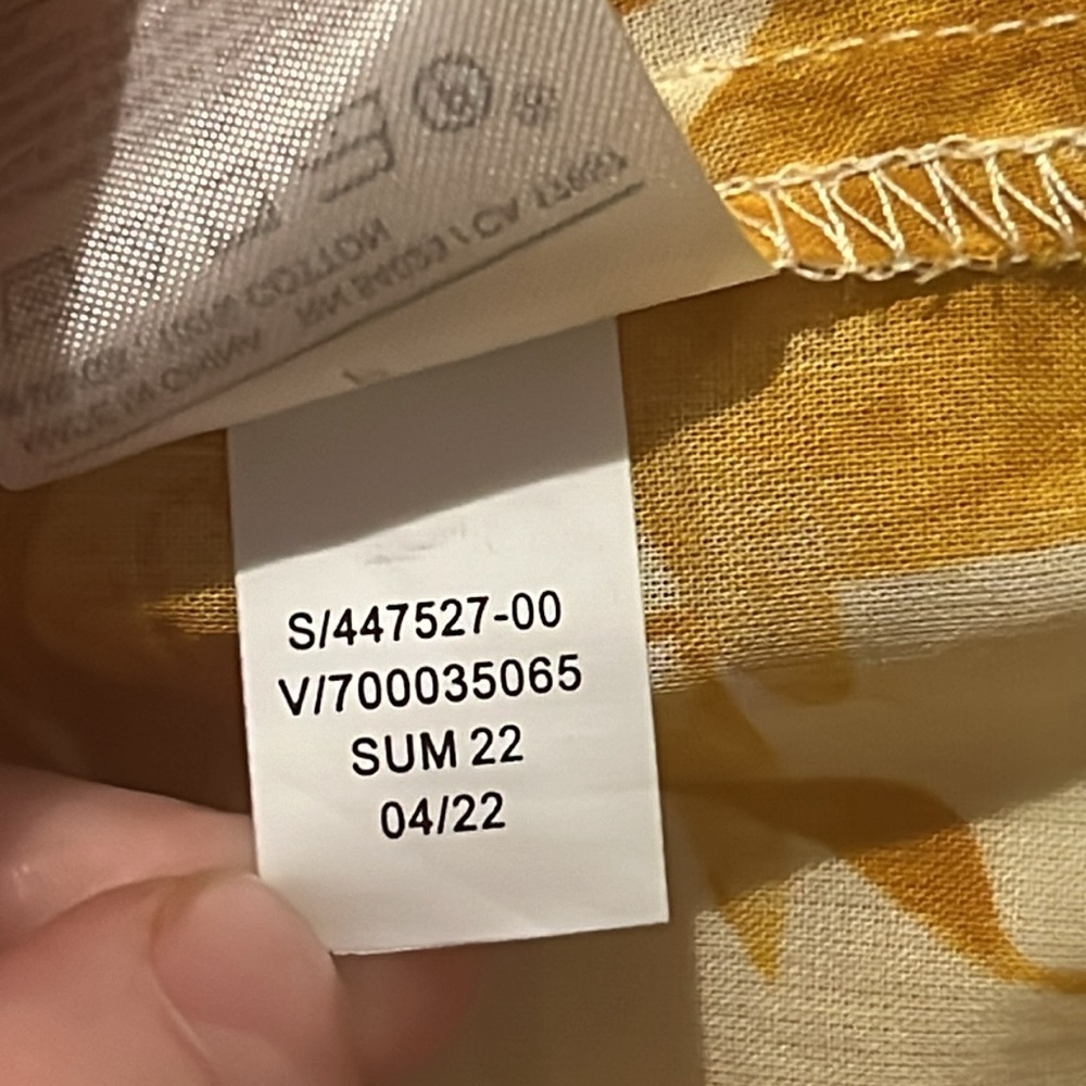 Banana Republic Cotton Floral Blouse Yellow Size S - Picture 12 of 12
